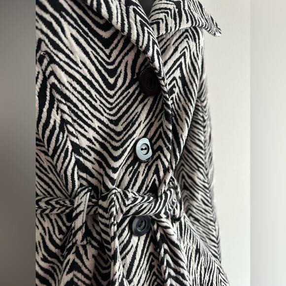 Vintage Carole Little Zebra Print Jacket | Belted Waist Peplum Blazer Size M - Picture 4 of 6